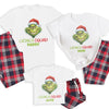 Personalised Grinch Squad - Family Matching Christmas Pyjamas - Top & Tartan PJ Bottoms - (Sold Separately)