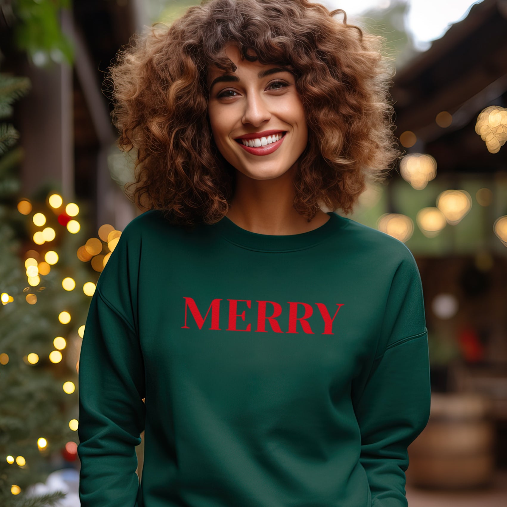 MERRY Text Christmas Sweater - Christmas Jumper Sweatshirt - All Sizes