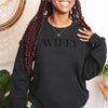 Wifey Black on Black - Womens Sweater - Wife Sweater