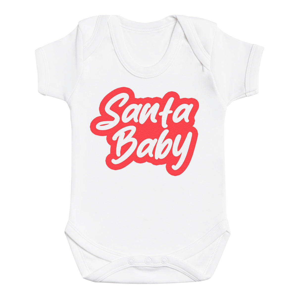 Santa Baby In Red Outline - Baby Bodysuit / Baby T-Shirt