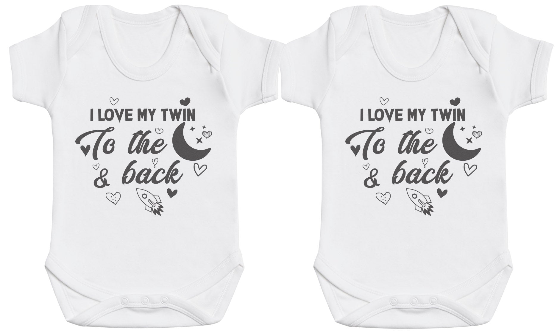 I Love My Twin To The Moon - Twin Set - Selection of Clothing Set - (0M to 14 yrs)