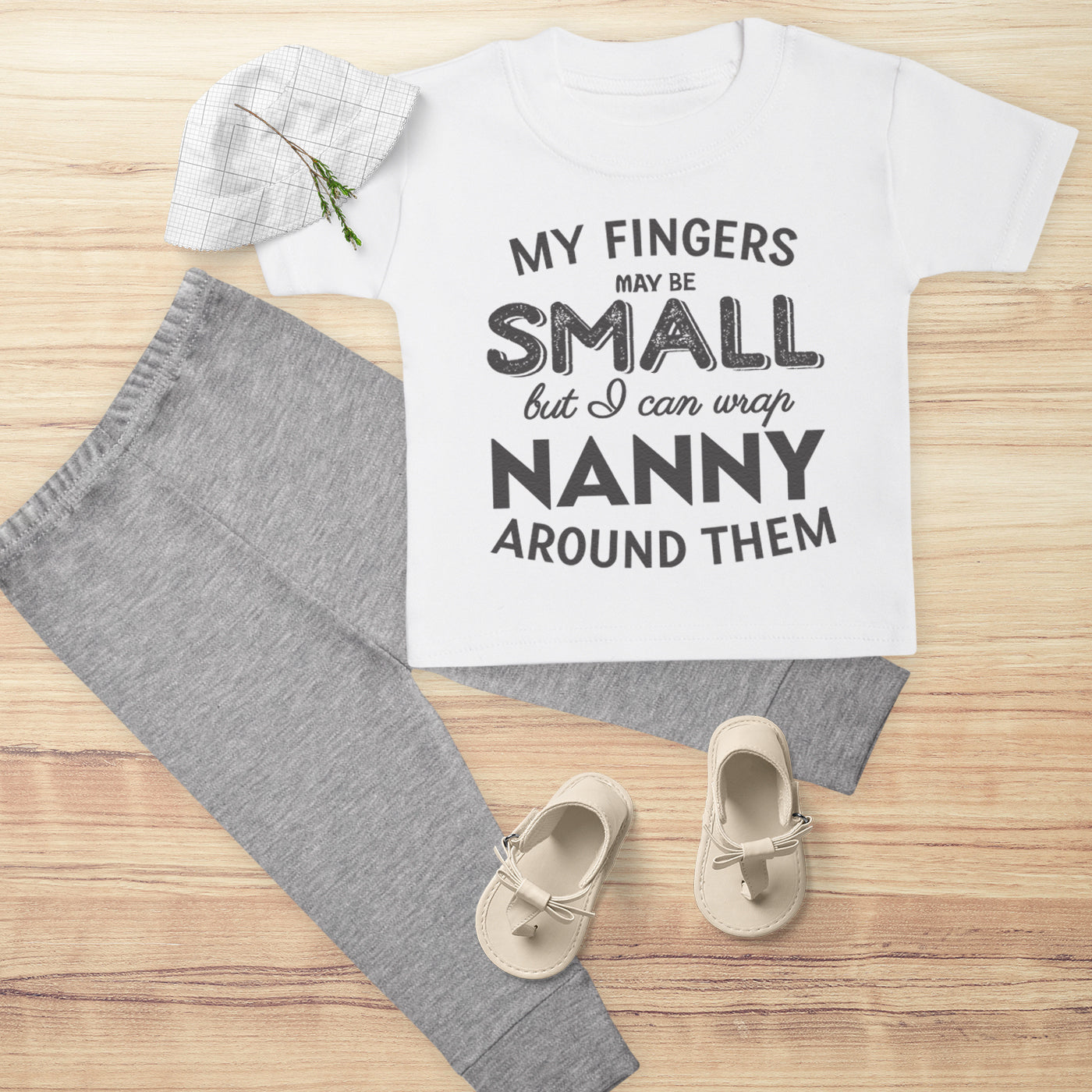 Pick A Family Name - My Fingers May Be Small But I Can Wrap Mummy, Grandad and more - Baby Outfit Set