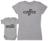 Coffee & Milk - Matching Set - Baby Bodysuit & Mum T-Shirt - (Sold Separately)