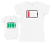 Low Battery - Baby T-Shirt & Bodysuit / Mum T-Shirt - (Sold Separately)