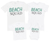Beach Squad - Matching Family Holiday Set - Baby Bodysuit & Kids T-Shirt, Mum & Dad T-Shirt - (Sold Separately)