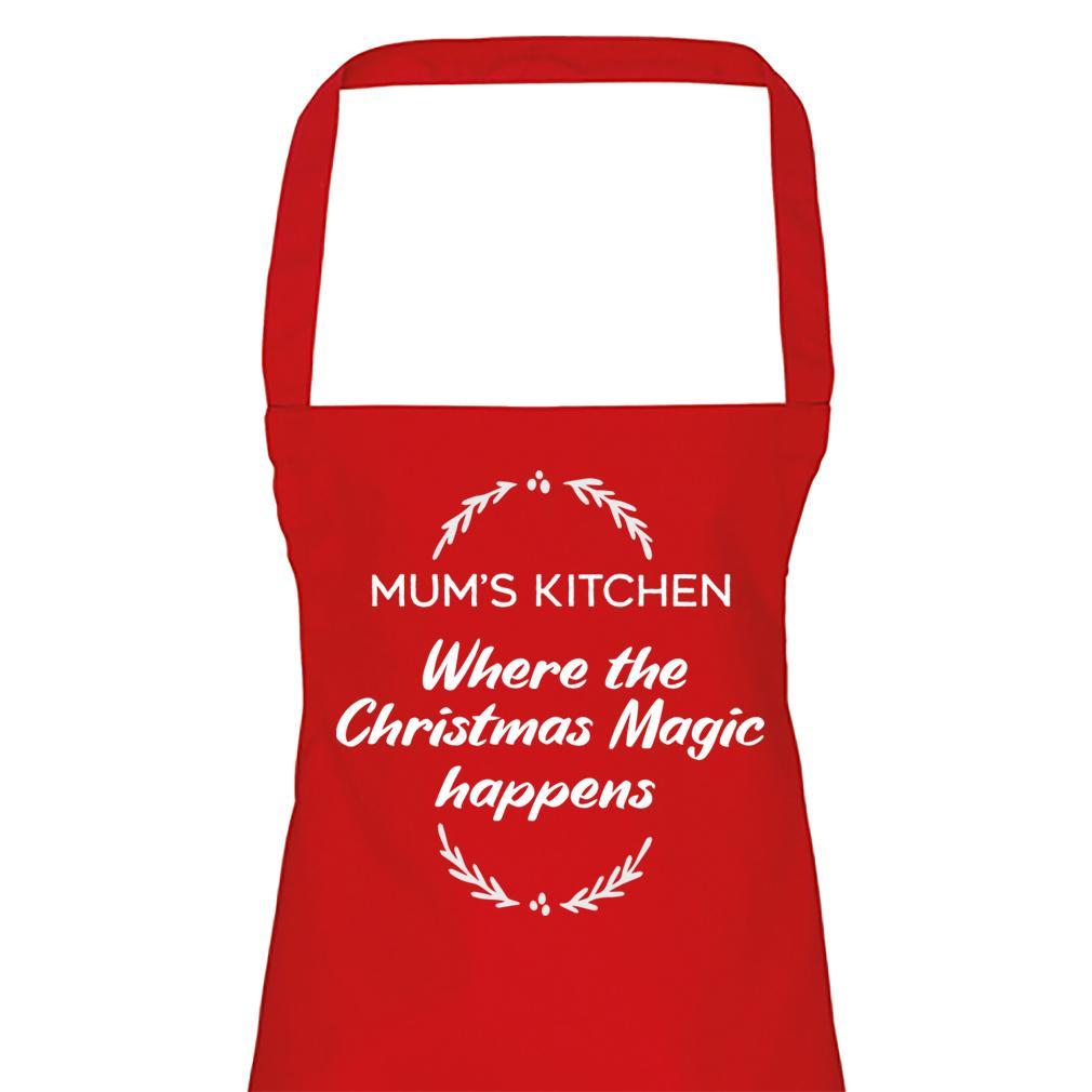 Mum's Kitchen Where The Christmas Magic Happens - Womens Apron