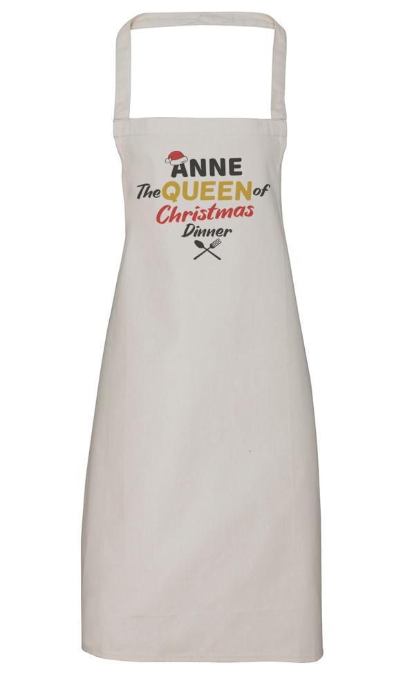 Personalised Queen Of Christmas Dinner - Womens Apron