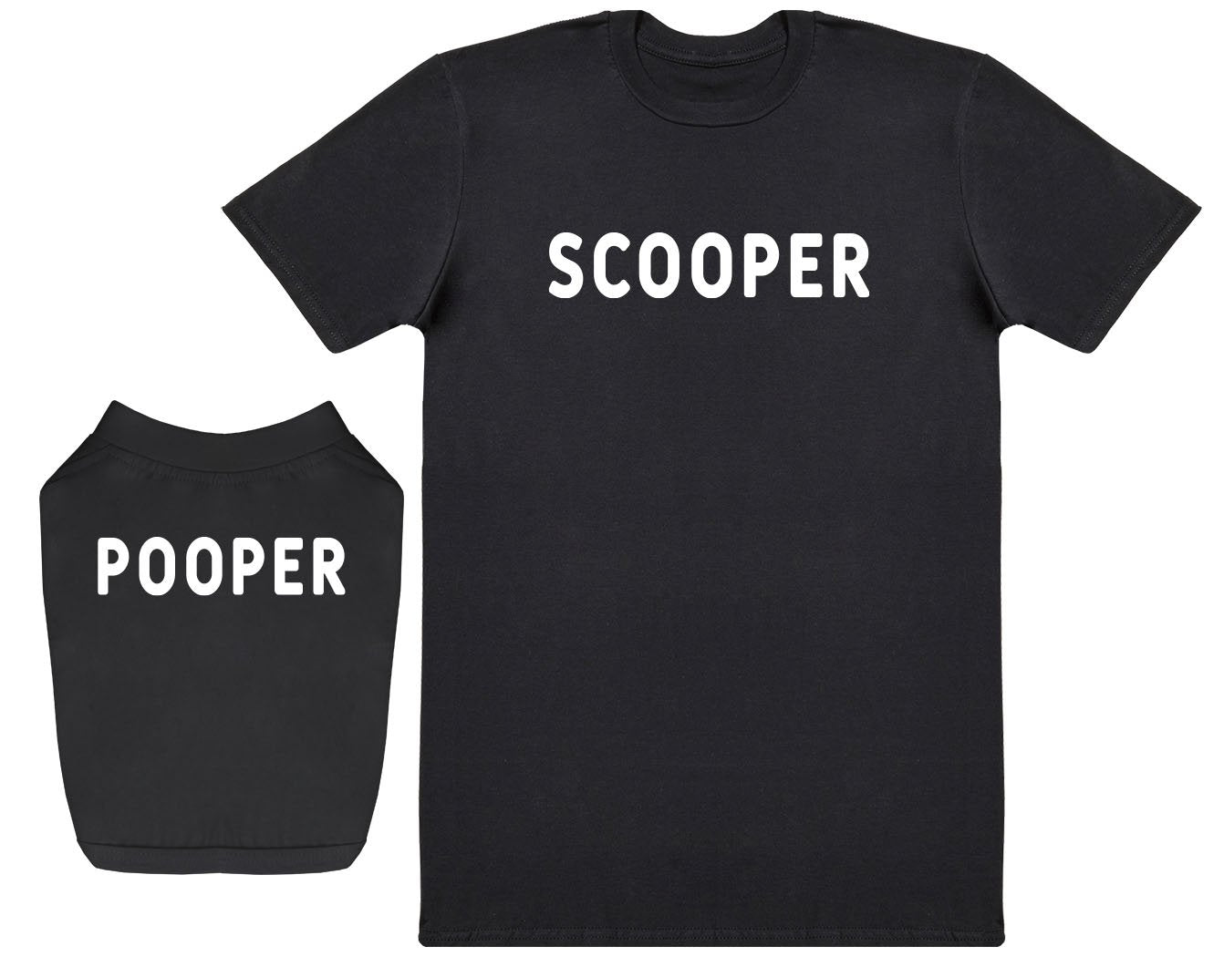 Pooper & Scooper - Dog T-Shirt And Mens/Womens T-Shirt Set - (Sold Separately)