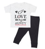 Pick A Family Name - Love Mummy, Auntie, Grandad and more Pink Hearts - Baby Outfit Set