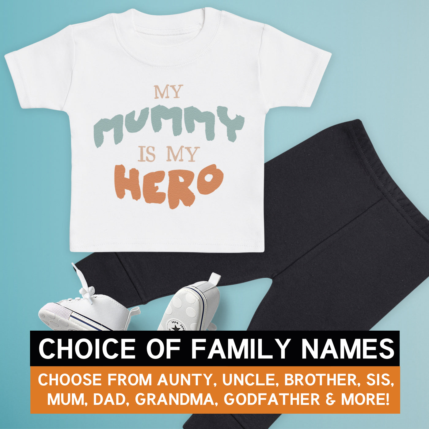 Pick A Family Name - Mummy, Auntie, Grandad and more My Hero - Baby Outfit Set