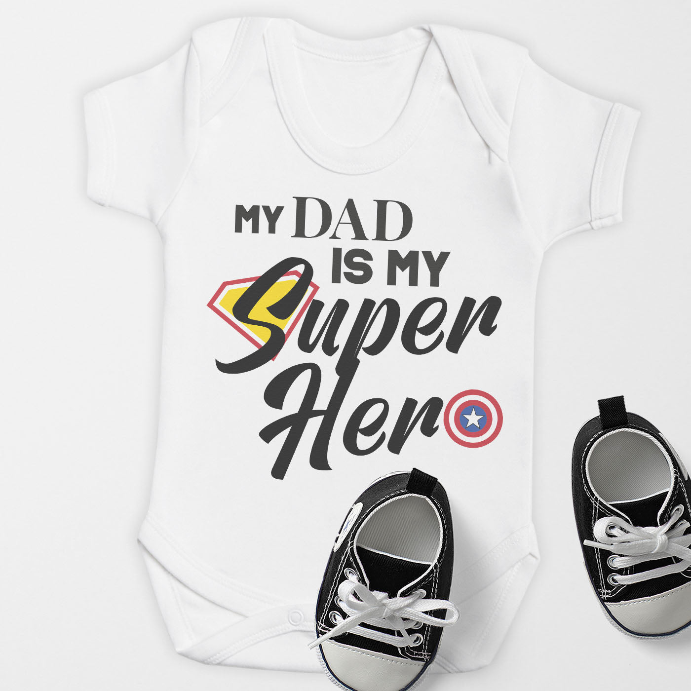 Pick A Family Name - Mummy, Auntie, Grandad and more Is My Super Hero - Baby Bodysuit