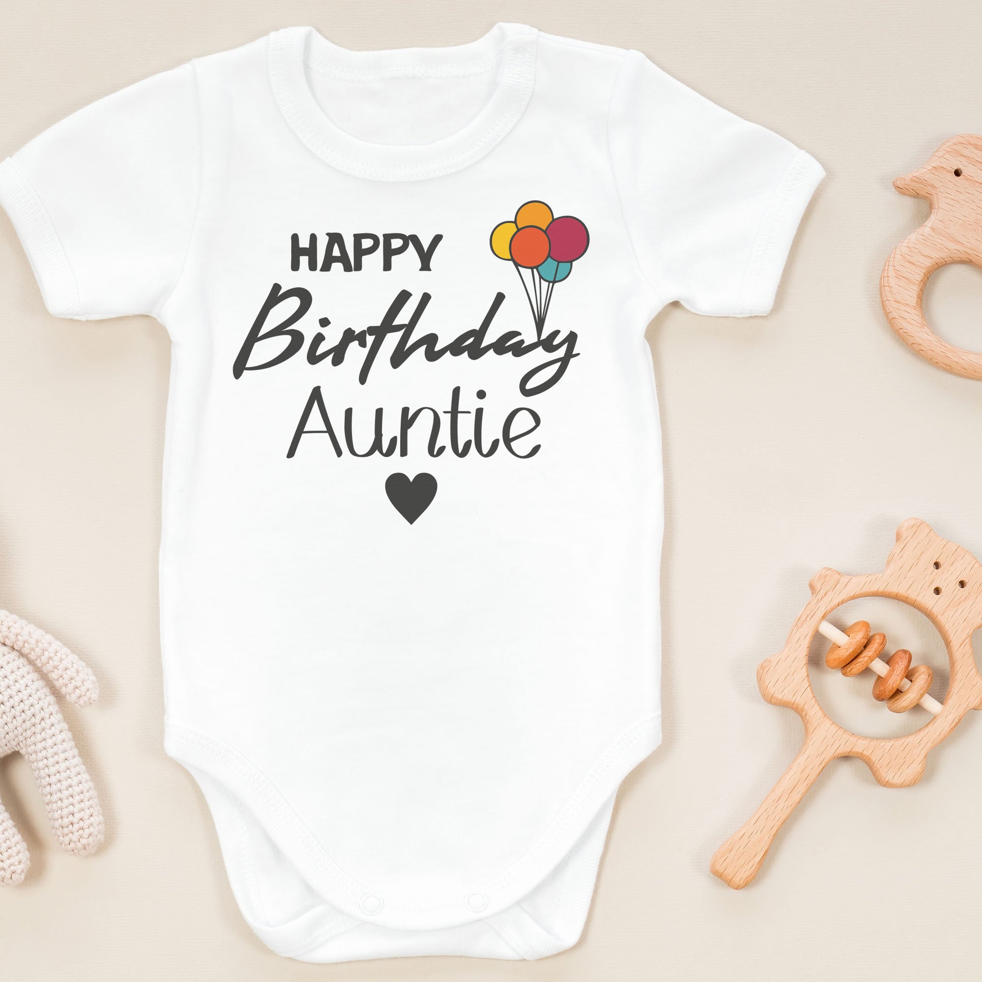 Pick A Family Name - Happy Birthday Mummy, Auntie, Grandad and more - Baby Bodysuit