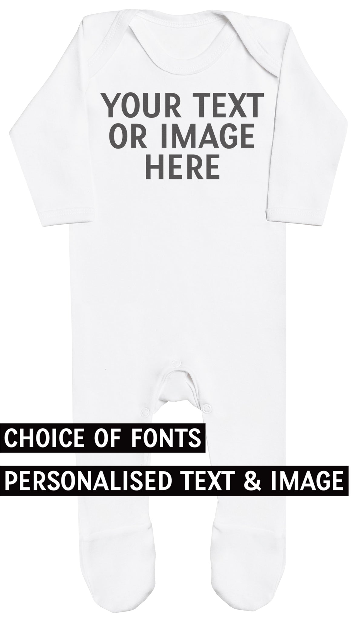 PERSONALISED Your Own Text or Photo - Baby Romper