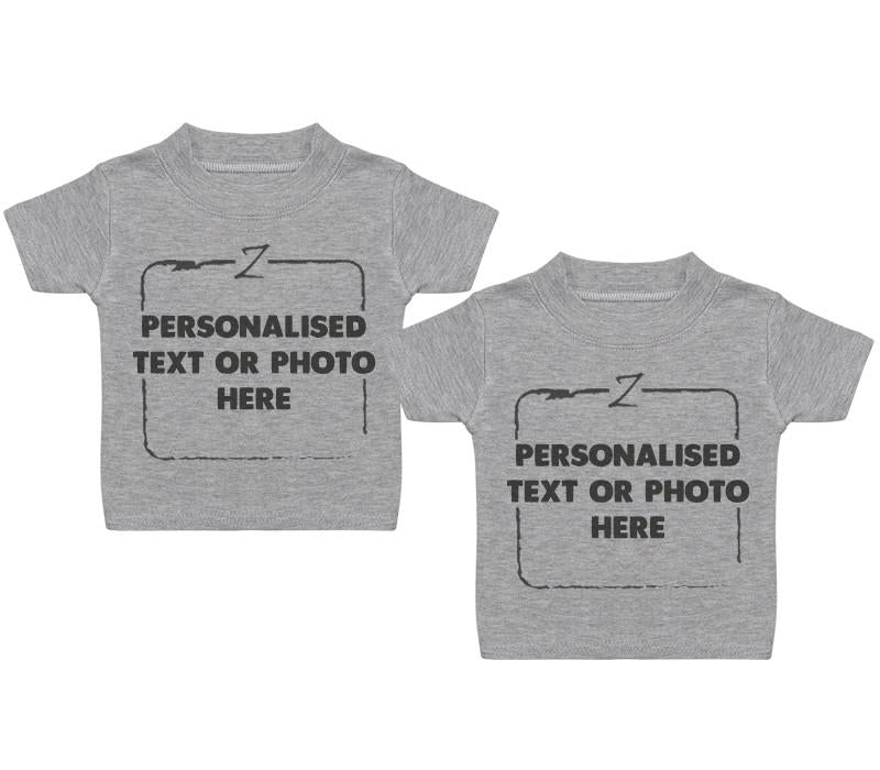 Personalised Twins Baby T-Shirts