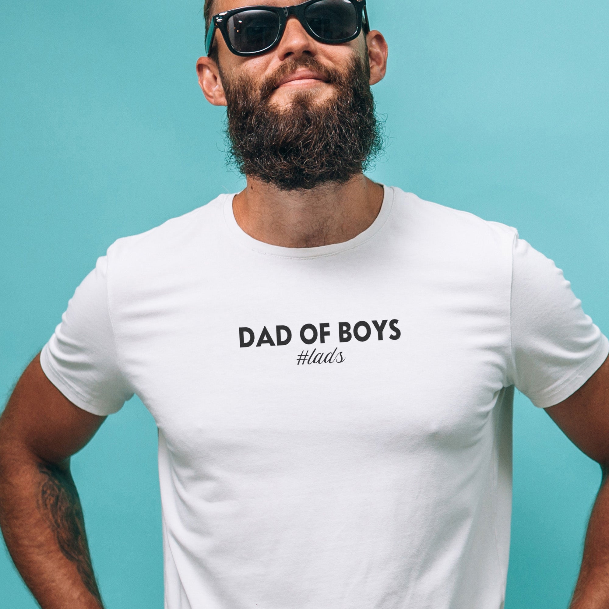 Dad of Boys Badge - Mens T-Shirt - Dad T-Shirt - 2 for £15