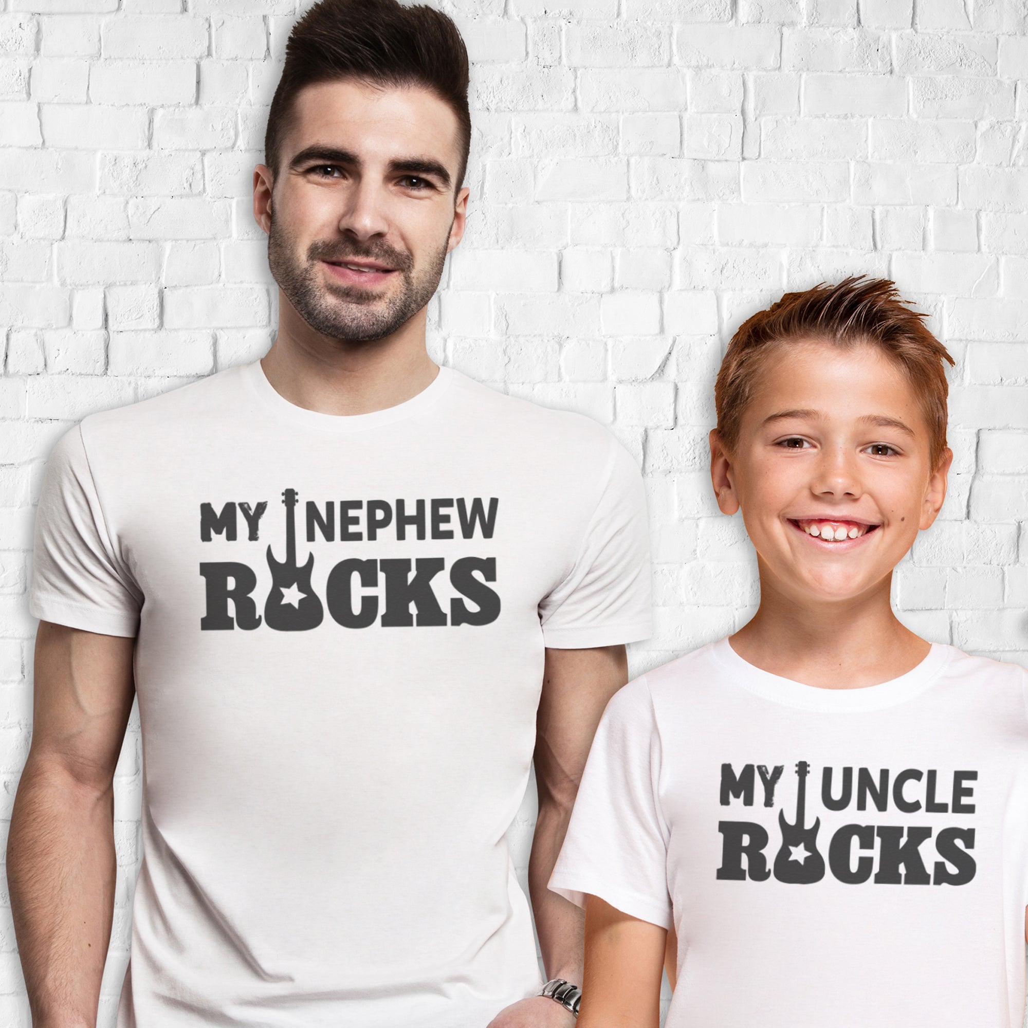 My Nephew Rocks & My Uncle Rocks - Baby Bodysuit & Mens T - Shirt