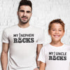 My Nephew Rocks & My Uncle Rocks - Baby Bodysuit & Mens T - Shirt
