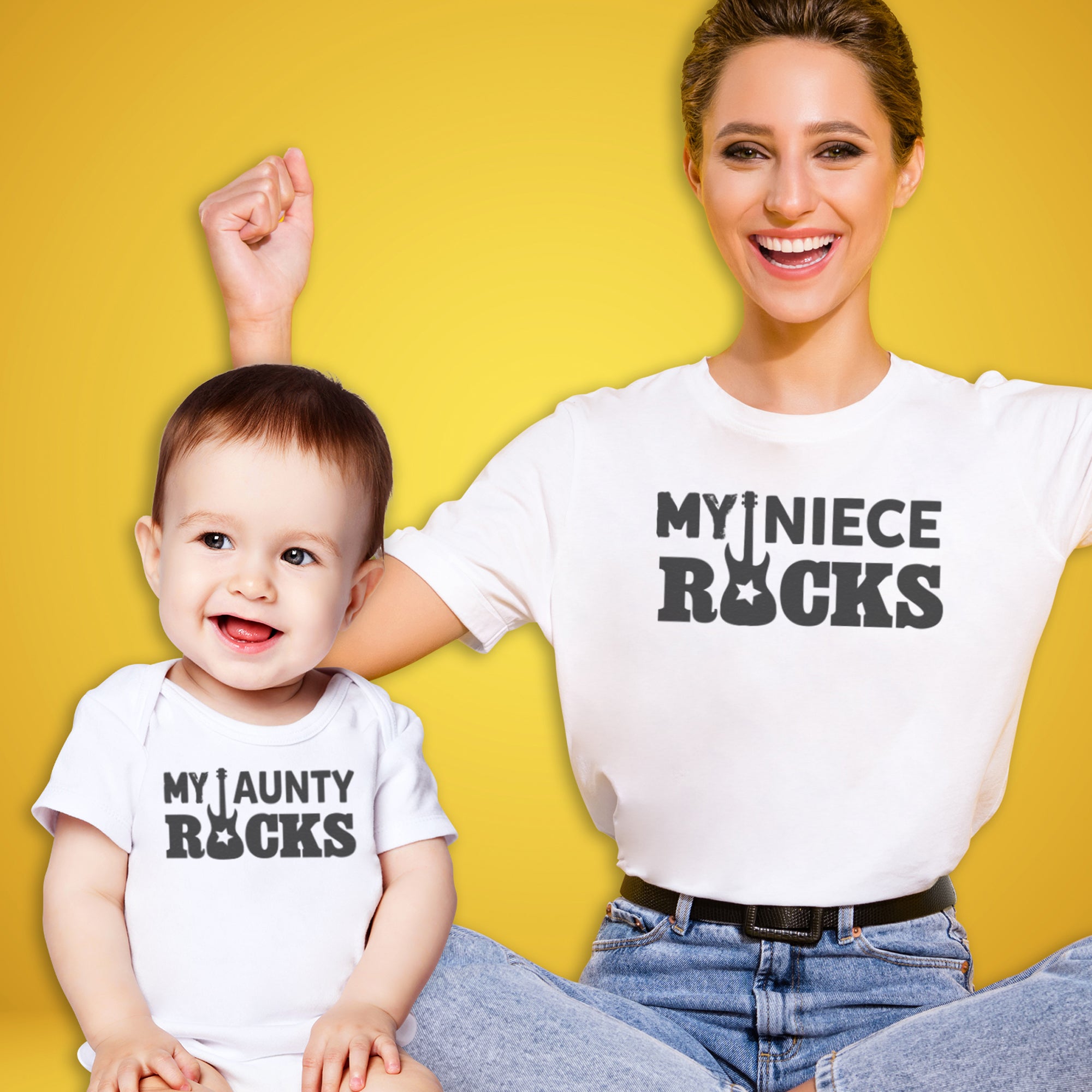 My Niece Rocks & My Aunty Rocks - Aunty T-Shirt & Baby Bodysuit