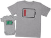 Low And Full Battery - Dad / Mum T-Shirt & Baby Bodysuit - (Sold Separately)