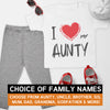 Pick A Family Name - I Red Heart Mummy, Auntie, Grandad and more - Baby Outfit Set