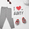 Pick A Family Name - I Red Heart Mummy, Auntie, Grandad and more - Baby Outfit Set