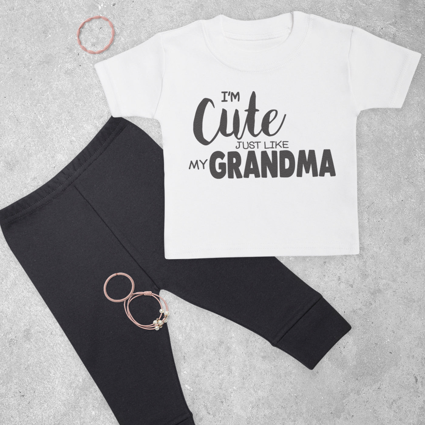 Pick A Family Name - I'm Cute Just Like My Mummy, Auntie, Grandad and more - Baby Outfit Set