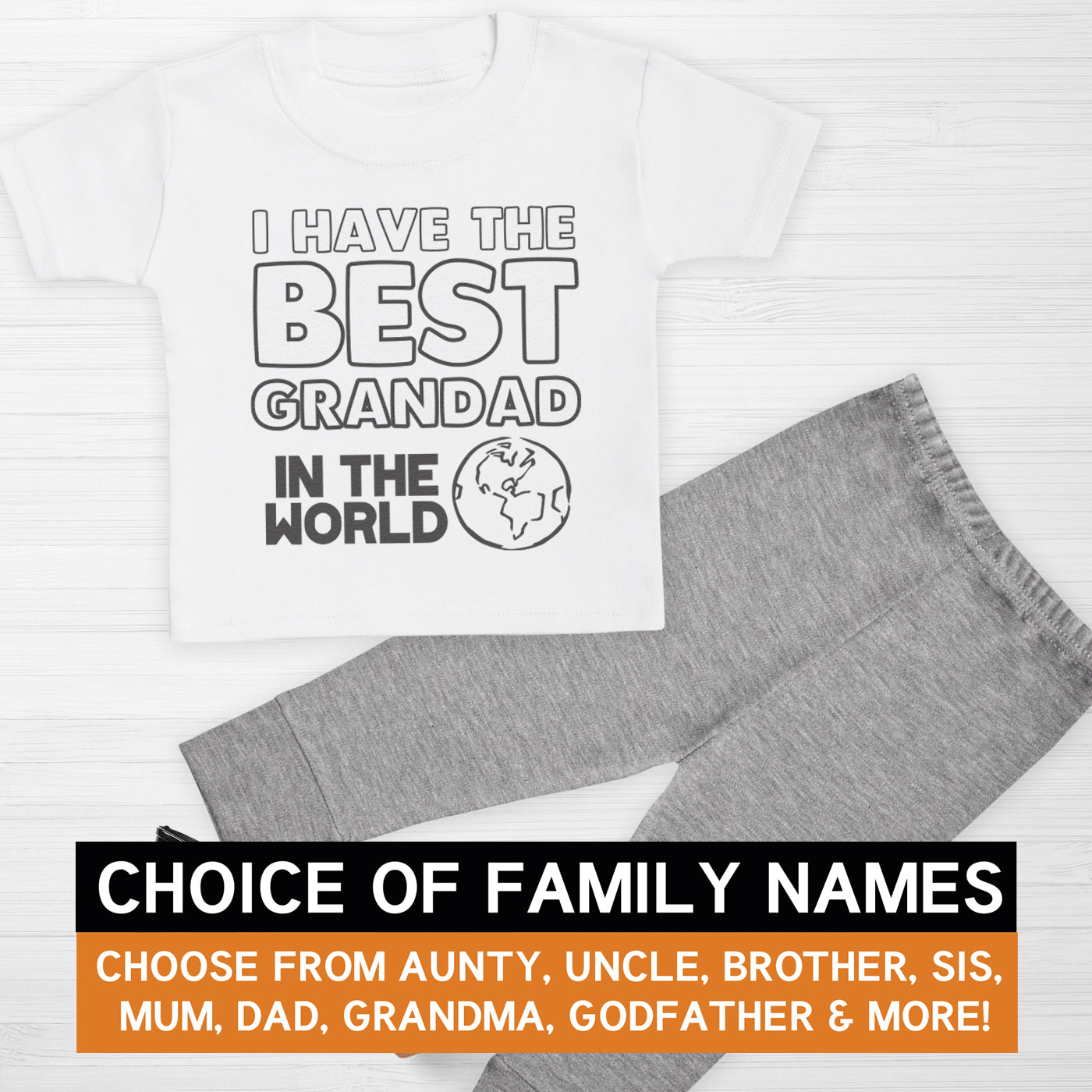 Pick A Family Name - I Have The Best In The World Mummy, Auntie, Grandad and more - Baby Outfit Set