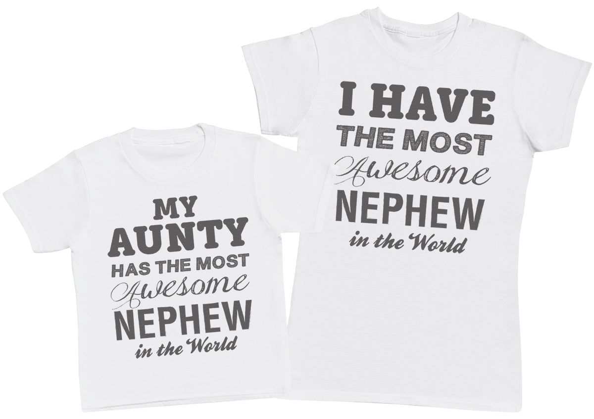 Awesome Nephew - Aunty T - Shirt & Kids T - Shirt