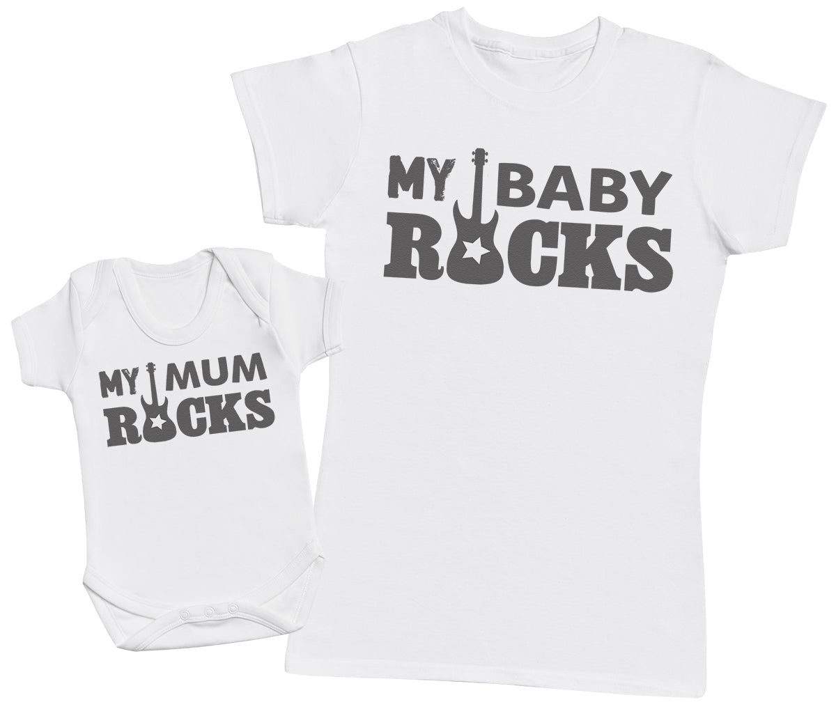My Baby Rocks! - Baby T-Shirt & Bodysuit / Mum T-Shirt Matching Set - (Sold Separately)
